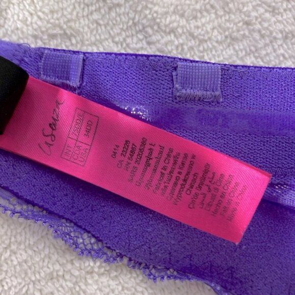 5/$25 La Senza Purple Lace Strapless Bra 34DD - Picture 8 of 12